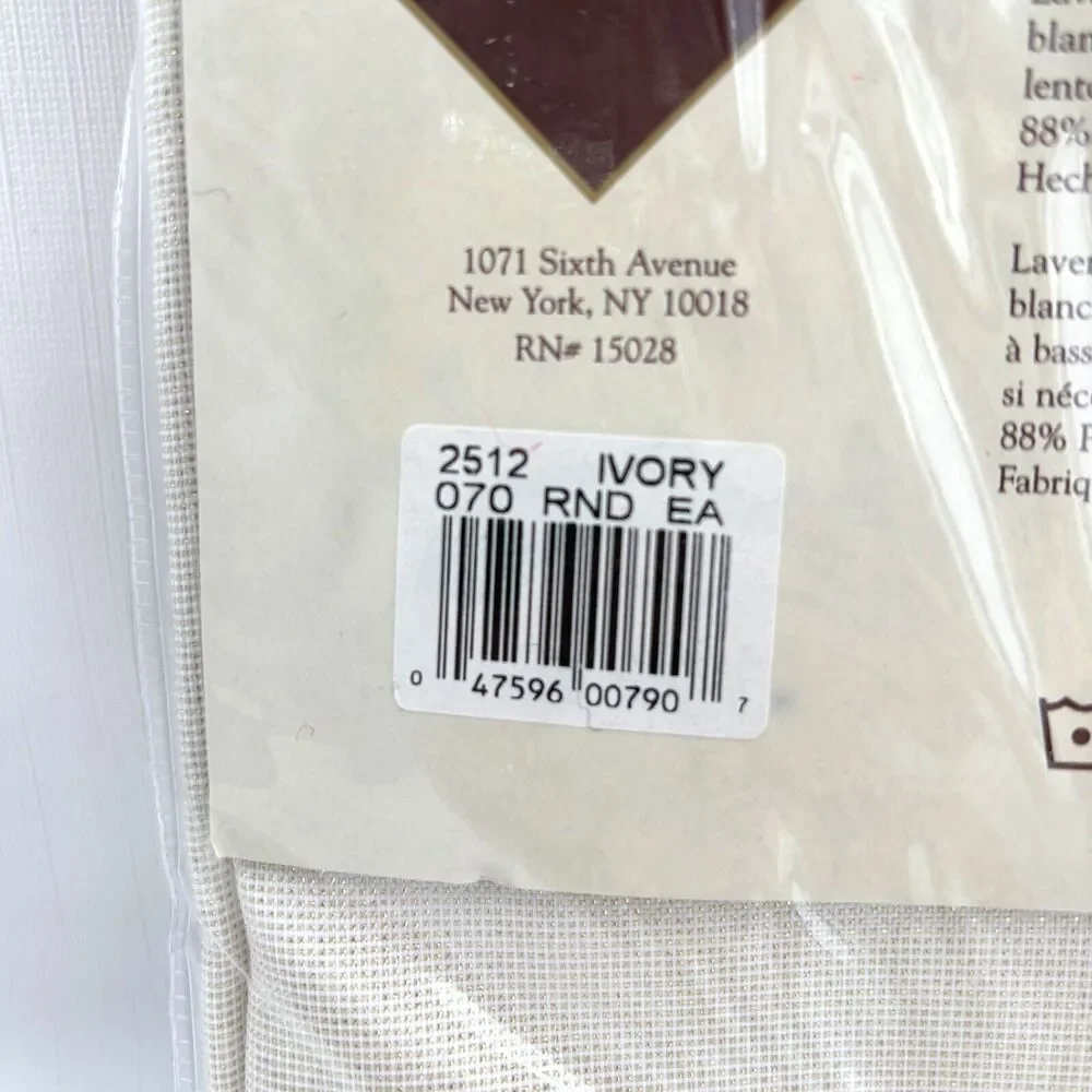 White Gold Stripe Round Tablecloth Bardwil Linens 70 Inch Brilliant Holiday NEW
